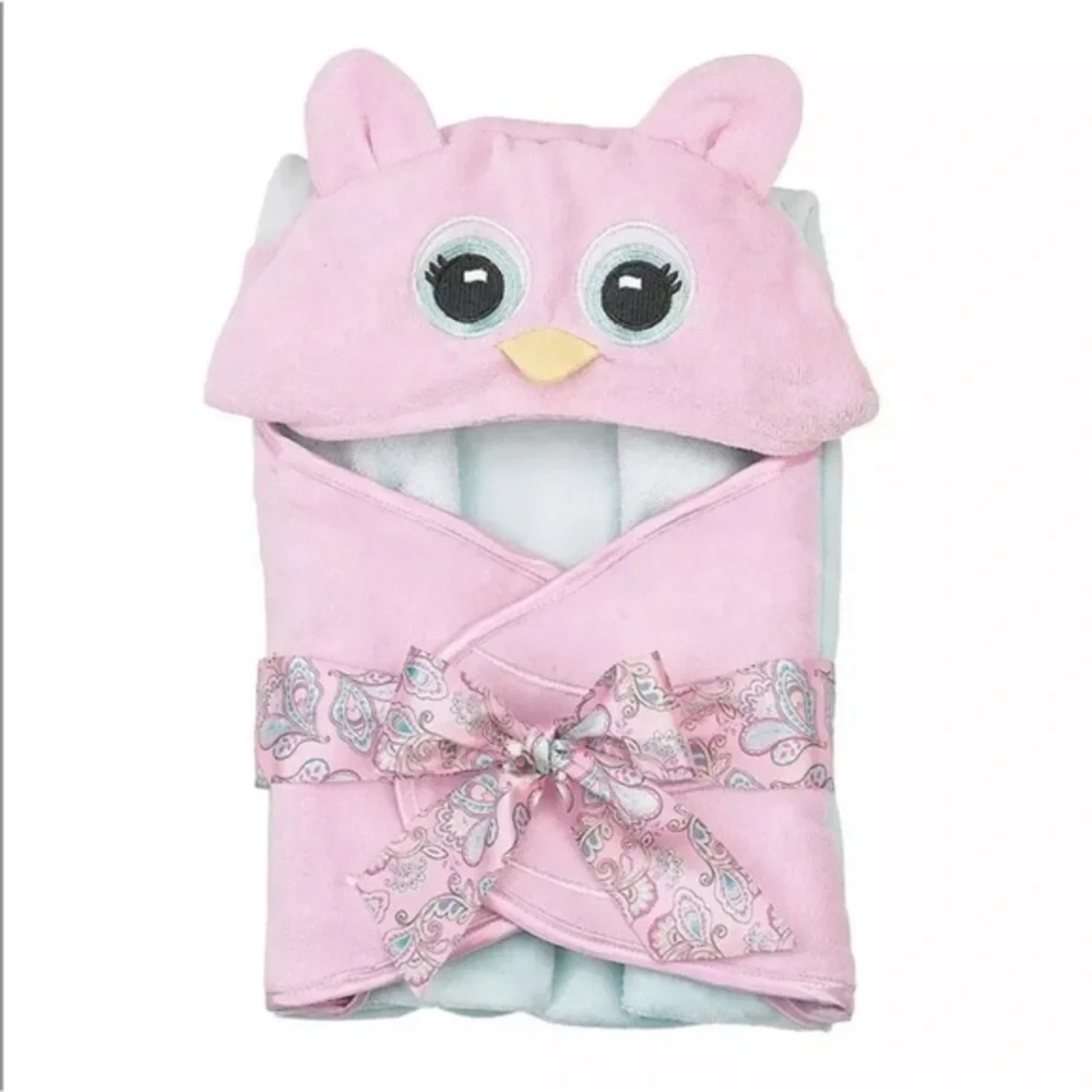 BEARINGTON COLLECTION LIL' HOOTS PINK OWEL TOWEL